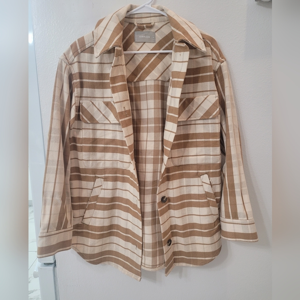 Everlane Beige and Brown Striped Shirt - Picture 10 of 10